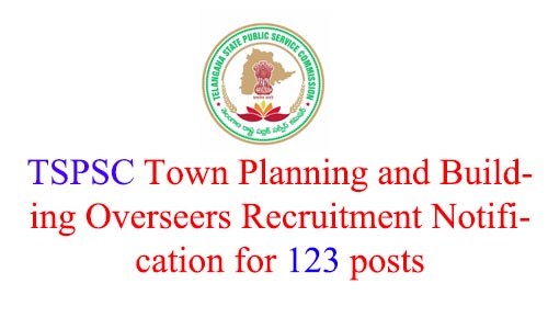 TSPSC Town Planning and Building Overseers Recruitment Notification for 123 posts