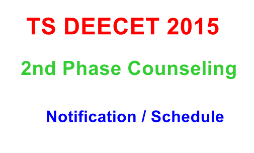 TS DEECET 2015 2nd Phase Counseling Notification, Dates