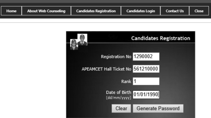 Candidates Registration