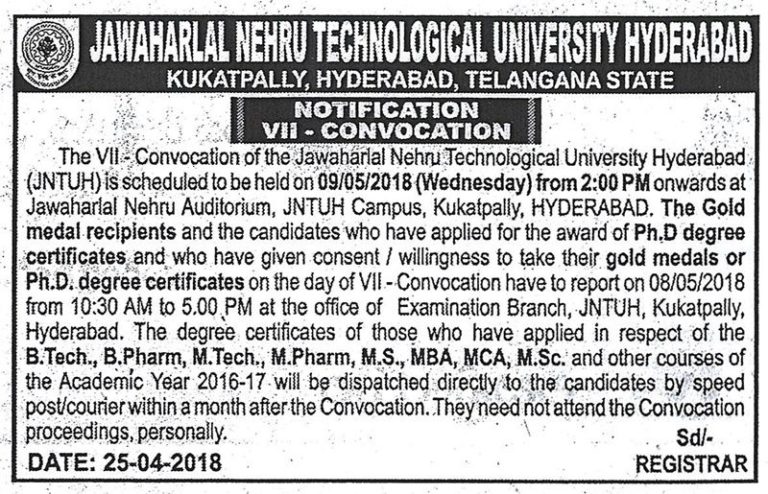 JNTUH_VII_Convocation_Notification