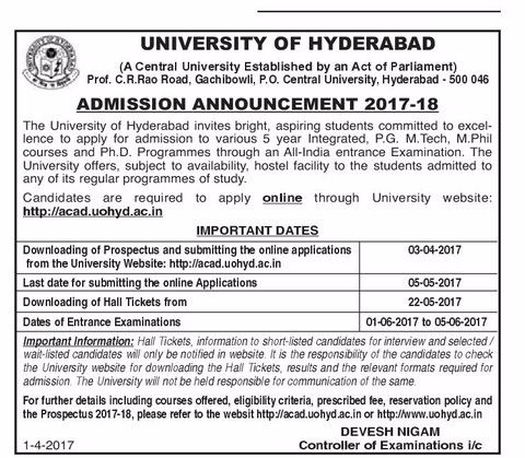 university of hyd
