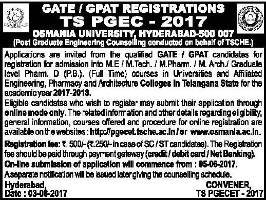 ts pgecet gate notification 2017