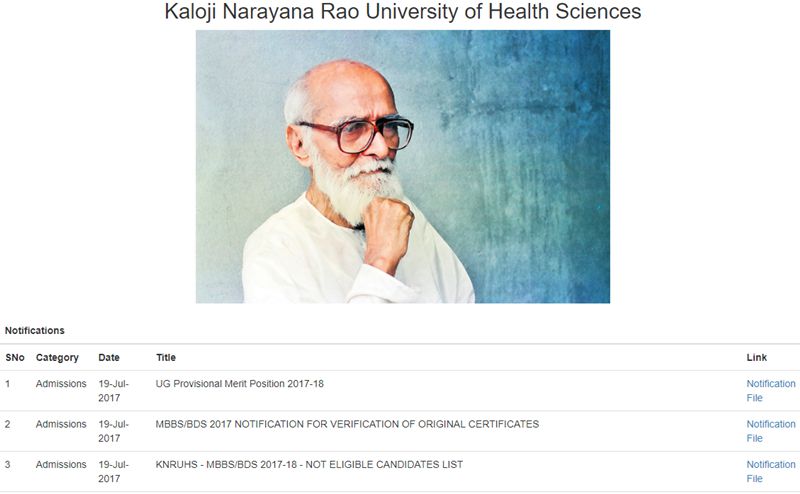 TS NEET MBBS Merit List 2017