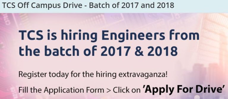 TCS Off Campus Drive 2017-2018