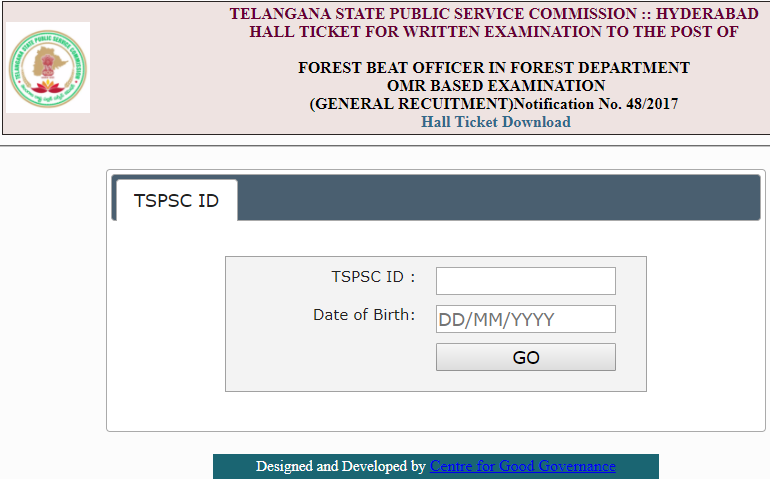 TSPSC Forest Beat Officer Hall tickets 2017