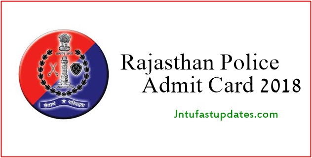 Rajasthan Police Constable Admit Card 2018