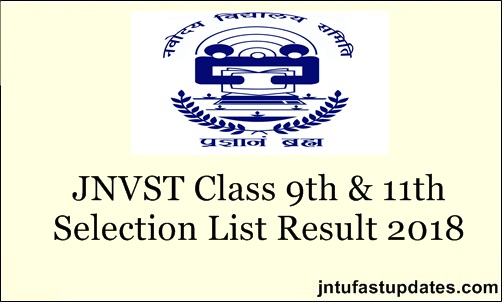 JNVST Class 9th & 11th Result 2018, Selection List Declared – Check Cutoff Marks, Merit List @ Nvshq.org