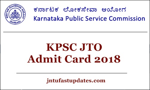 KPSC JTO Admit Card 2018