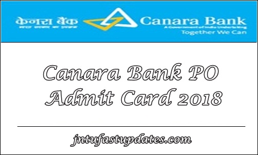 Canara Bank PO Admit Card 2018
