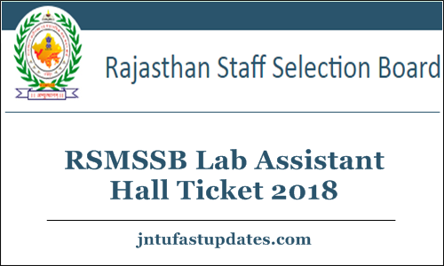 RSMSSB Lab Assistant Hall Ticket 2018