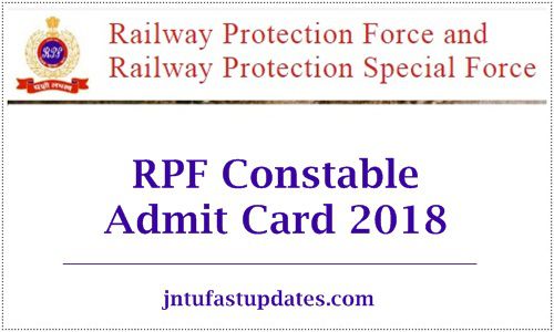 RPF Constable Admit Card 2018