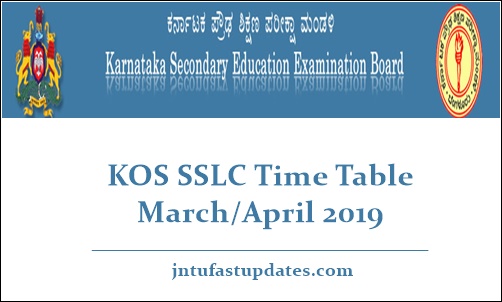 KOS SSLC Time Table March April 2019