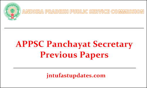 APPSC Panchayat Secretary Previous Papers