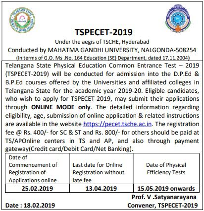 TS PECET Notification