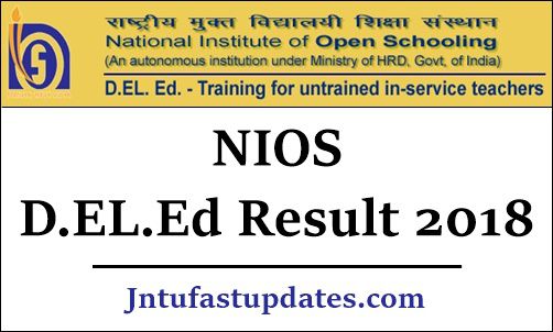 NIOS D.El.Ed 4th Semester Results 2019 (Released) – 508, 509, 510 Fourth Sem Result @ dled.nios.ac.in