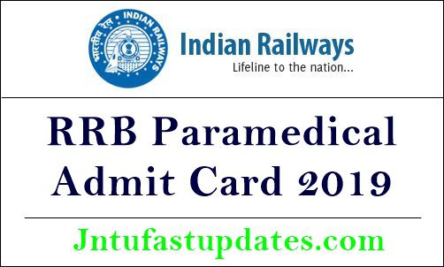 RRB Paramedical Admit Card 2019