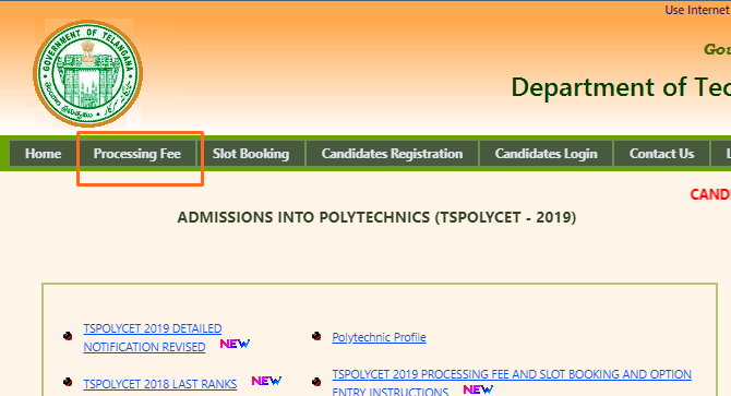 ts polycet processing fee