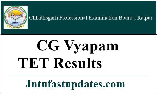 CG TET Result 2024 Paper 1,2 (Available), Merit List & Cutoff Marks @ vyapam.cgstate.gov.in