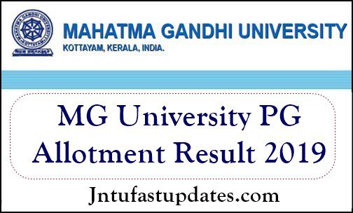 MG University PG Trial Allotment 2019