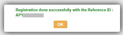 appsc otpr registration success message