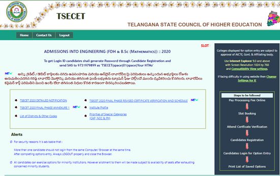 TS ECET Counselling 2020