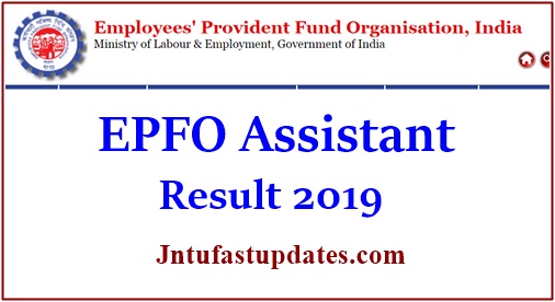 EPFO Assistant Result 2019
