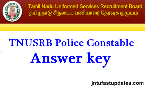 TNUSRB Police Constable Answer Key 2020