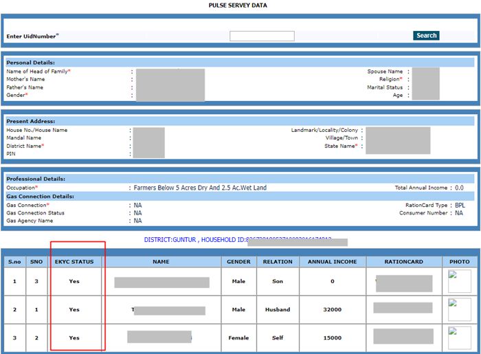 Ration Card e-KYC Status Online Check-3