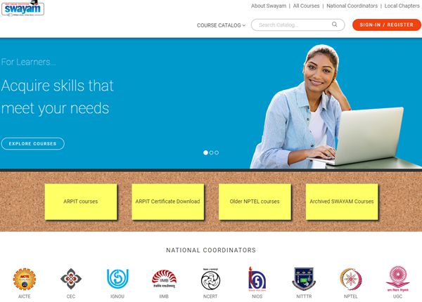 SWAYAM Online Course Registration