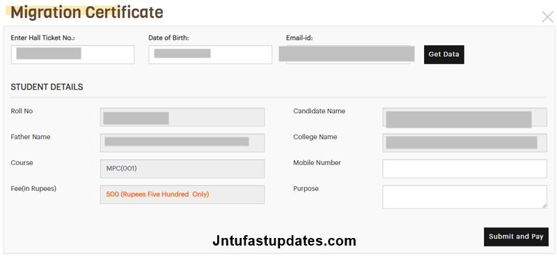 AP Inter Migration Certificate Apply Online