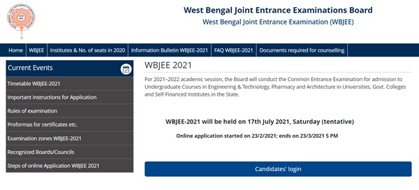 WBJEE Admit Card 2021