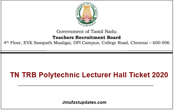 TN TRB Polytechnic Lecturer Hall Ticket 2020