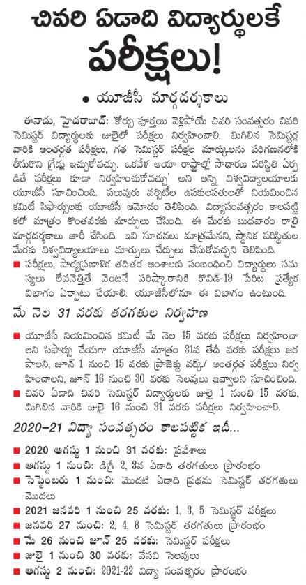 UGC-Guidelines-for-examination-2020-21-in-telugu