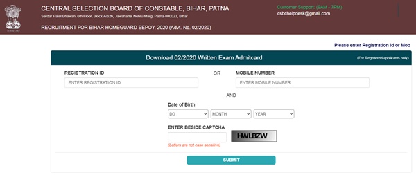 Bihar Police Sepoy Admit Card 2021 (Released) – Written Exam Date, Call Letter