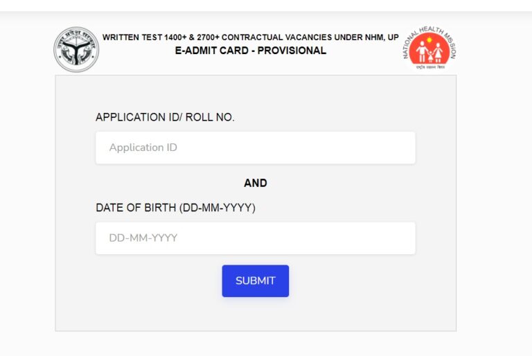 UP NHM Staff Nurse Admit Card 2021 (Released) – ANM, Lab technician Exam Dates