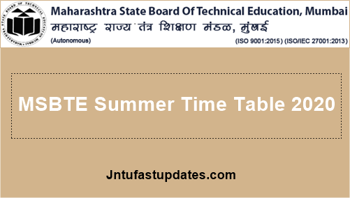 MSBTE Time Table Summer 2024 (OUT) Diploma For 2nd 4th 6th Sem @ msbte.org.in