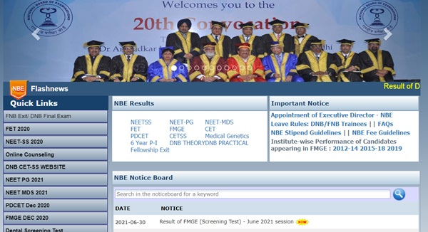 FMGE Result 2021 June (Released) – NBE FMGE Score Card, Cutoff Marks @ natboard.edu.in