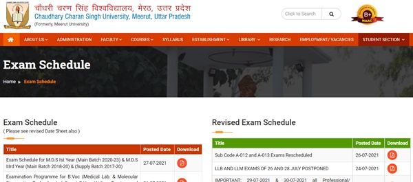 CCS University Date Sheet 2021 PDF (Available) – Exam Scheme BA B.Sc B.Com 1st 2nd 3rd Year