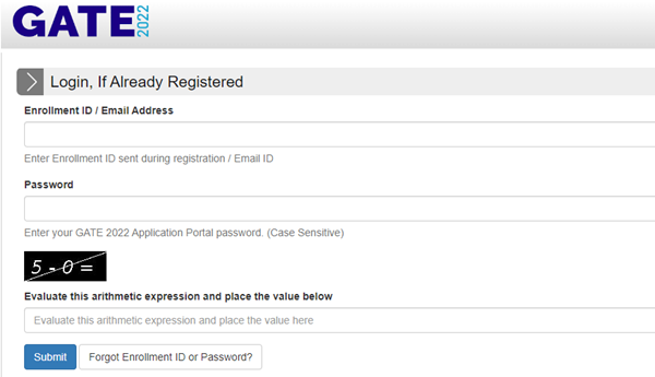 gate 2022 admit card