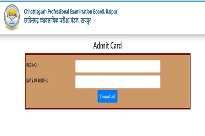 CG Vyapam Admit Card 2022